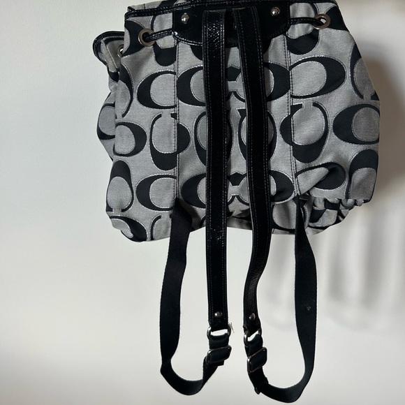 Gently Used Coach Signature Black and Gray Backpack - Picture 2 of 4